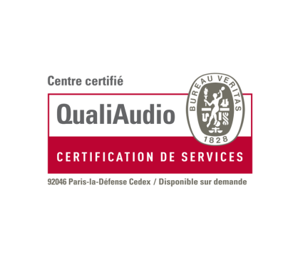 Logo QualiAudio, organisme de certification de services pour les centres de santé auditive Écouter Voir.
